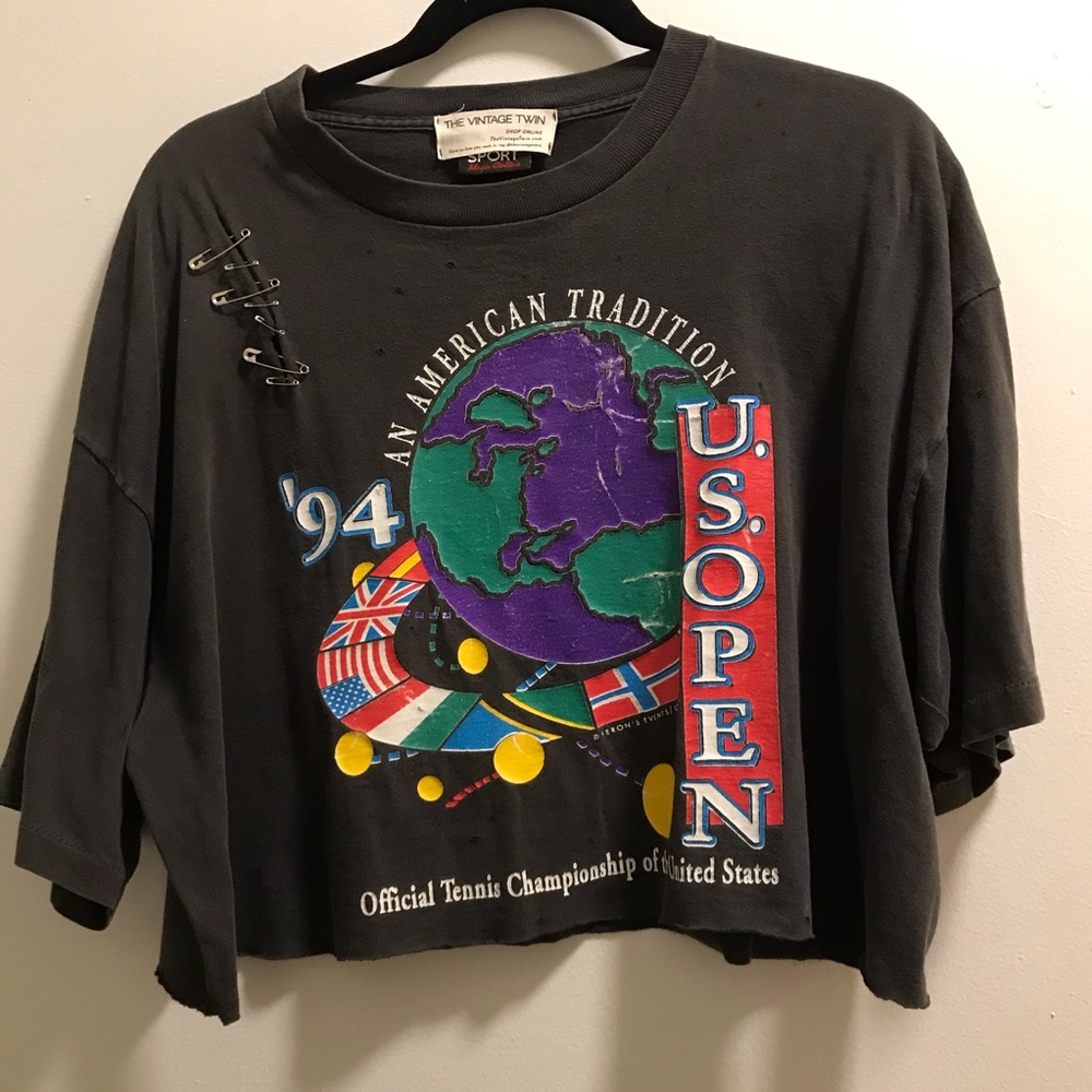 Vintage US Open Tee with Safety Pin Detailing